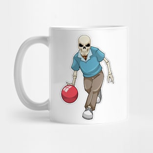 Skeleton at Bowling with Bowling ball Mug